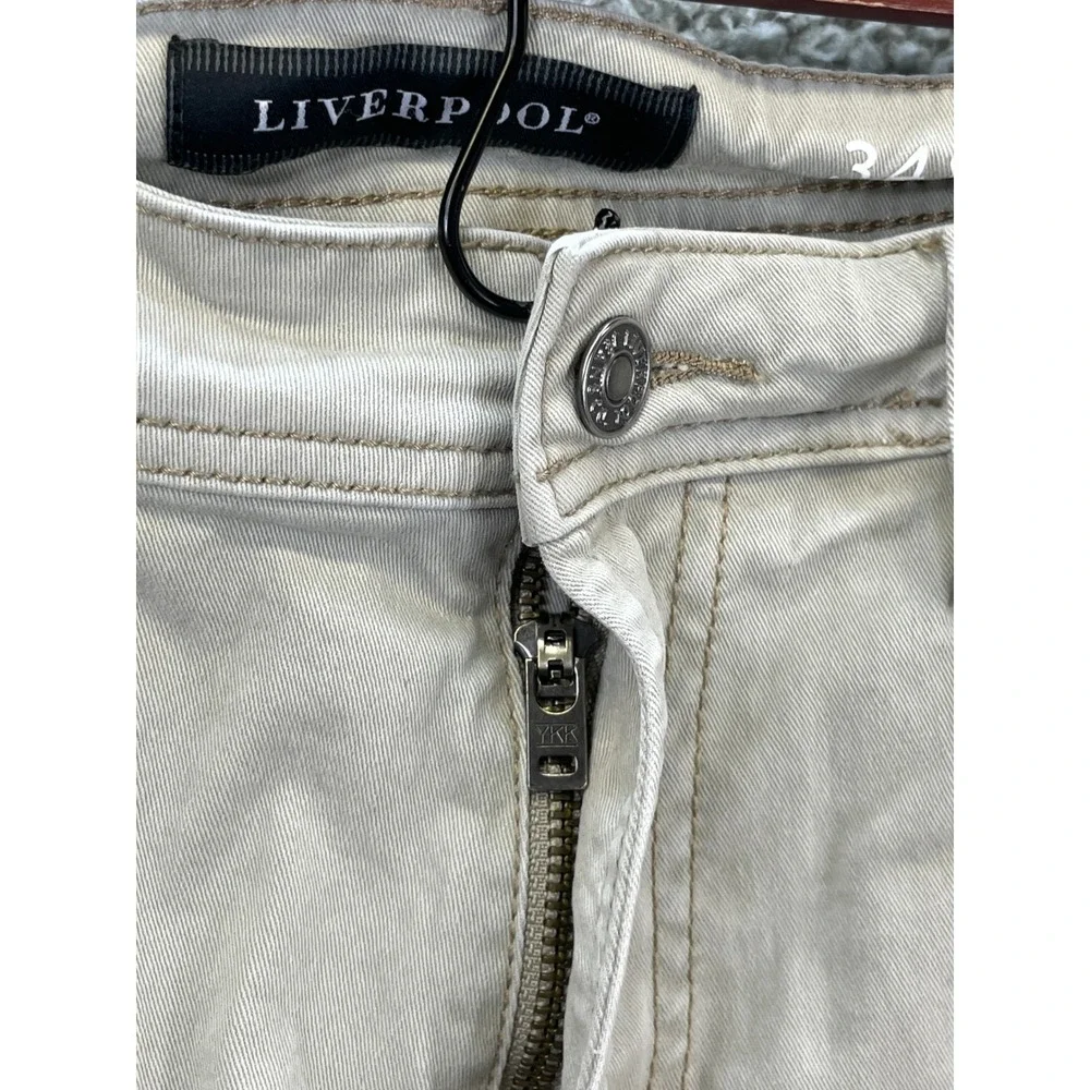 Liverpool Relaxed Straight Pants Men's Size 34 Beige Sandstorm Chino Casual
